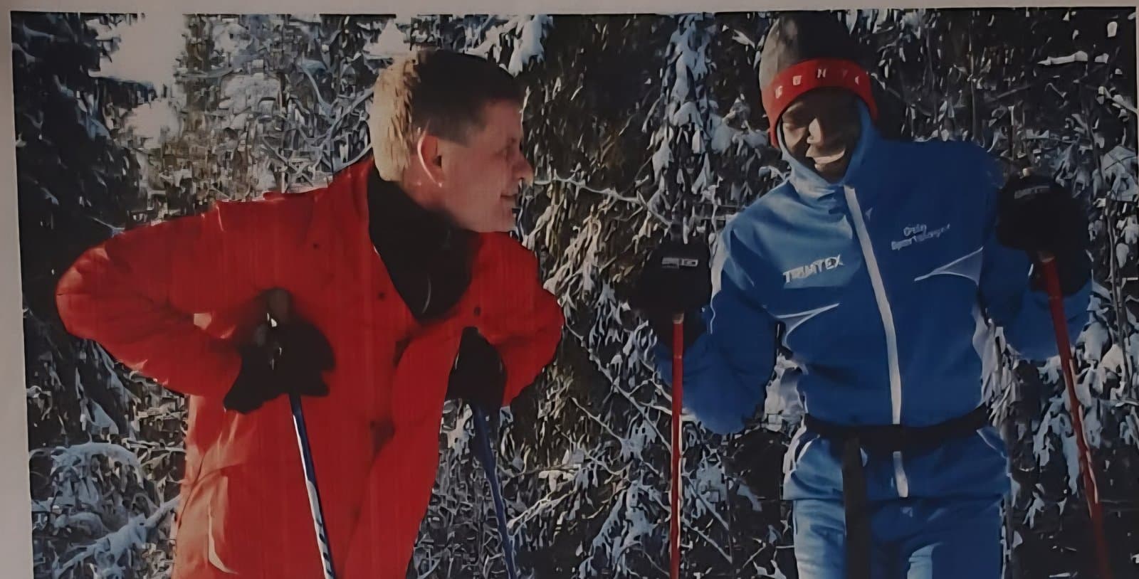 Philip Boit training with Bjørn Dæhlie in the snow
